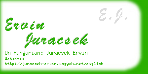 ervin juracsek business card